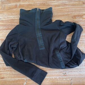 Women Half Zip Pullover Black Sweater